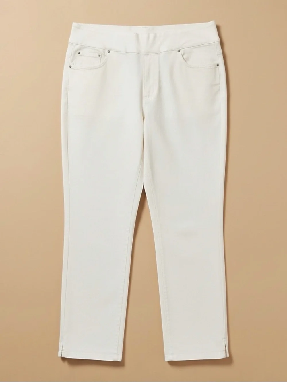NEW Ruby Rd. Slimming Contour Waistband Ankle Pant in White Women’s Size 20W